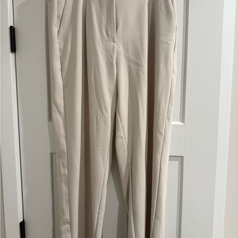 Old Navy Cream High-Waist Tapered Trousers
